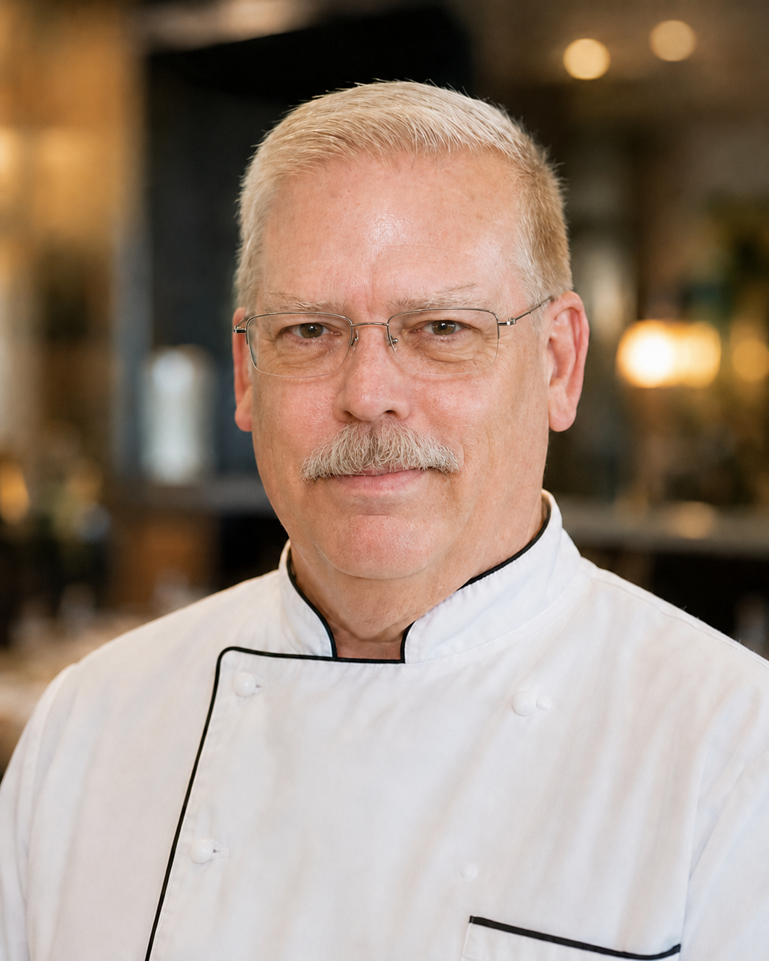 Chef David Arnold smiling in his chef coat
