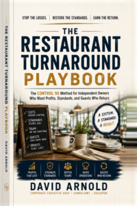 The Restaurant Turnaround Playbook by Chef David Arnold — 3D book cover
