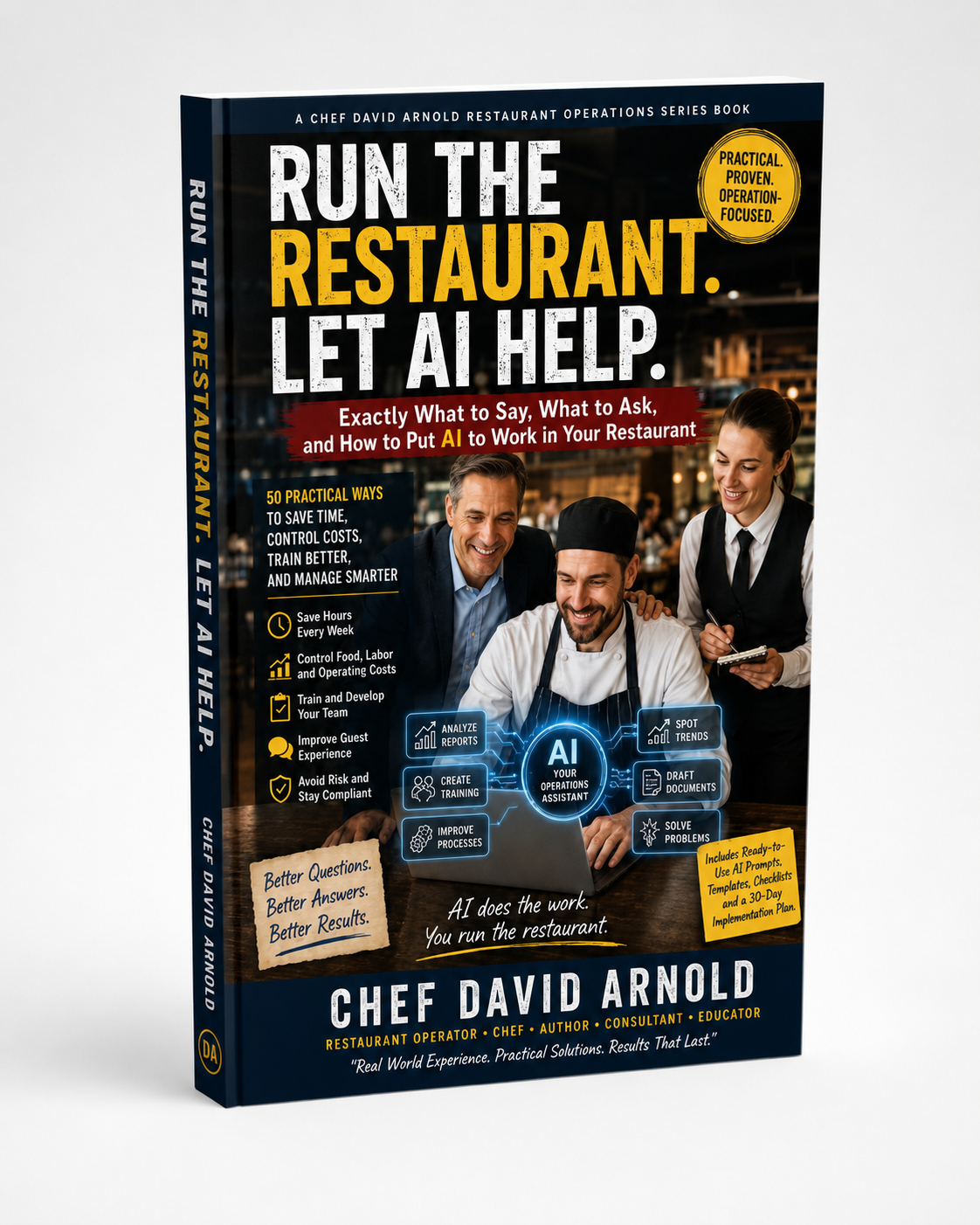 Run the Restaurant. Let AI Help — book cover by David Arnold