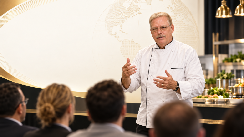 Chef David addressing Culinary Students