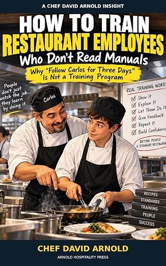 How to Train Restaurant Employees Who Don’t Read Manuals — book cover by David Arnold